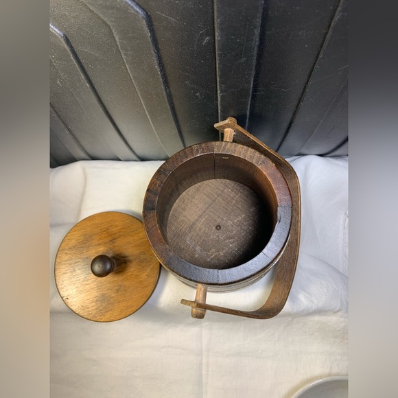 Vintage Basketville Hard Wood floral Painted Barrel - Picture 8 of 10